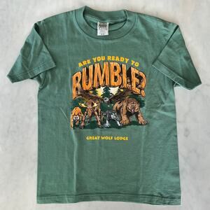 Vintage Kid’s Green Great Wolf Lodge Forest Animals Souvenir T Shirt / 10-12